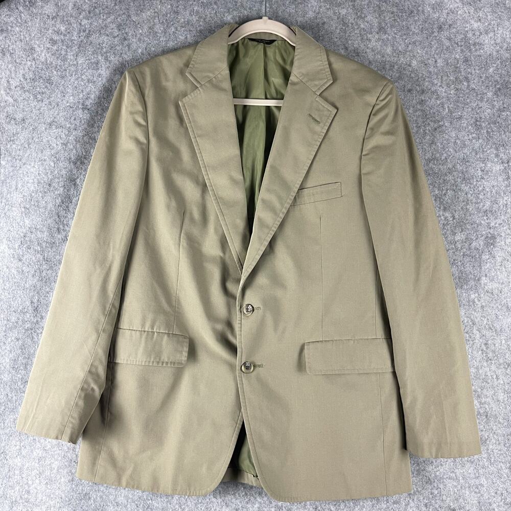 Vintage Haspel Blazer Sport Coat Mens 40R Beige‎ 2 Button Washable Travel